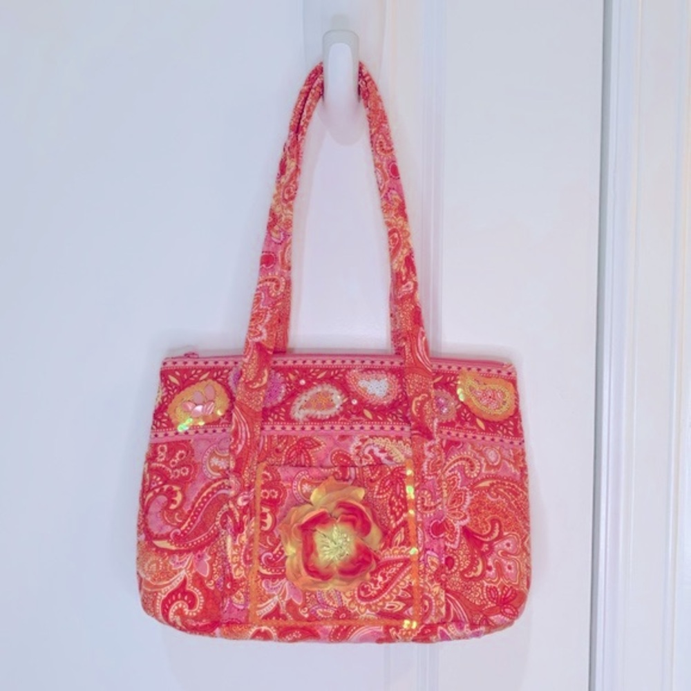 Vera Bradley Orange Upcycled Sherbet Handbag
